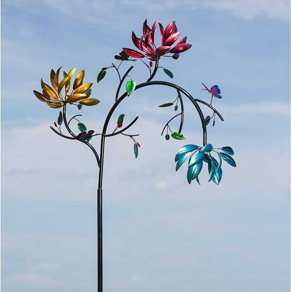 🔥70% OFF -Beautiful Summer Multi Colored Flowers Wind Spinner