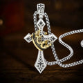 Vintage crown cross necklace