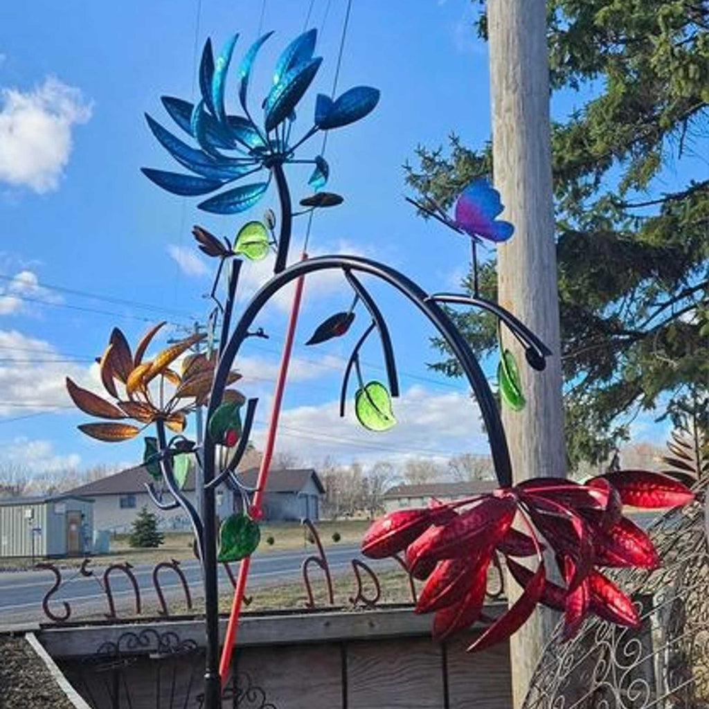 🔥70% OFF -Beautiful Summer Multi Colored Flowers Wind Spinner
