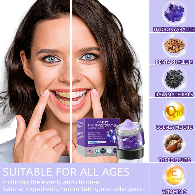 🎁Flash Sale - Don’t Miss Out - ODALIT™ TeethRestoration Mineral Powder🦷(ADA recommended)👩‍⚕️(Treats periodontitis and mouth ulcers, prevents tooth loss, and repairs gum recession)