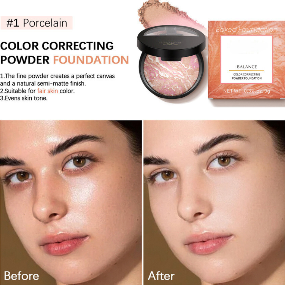 Color Correcting Powder Foundation/Contour