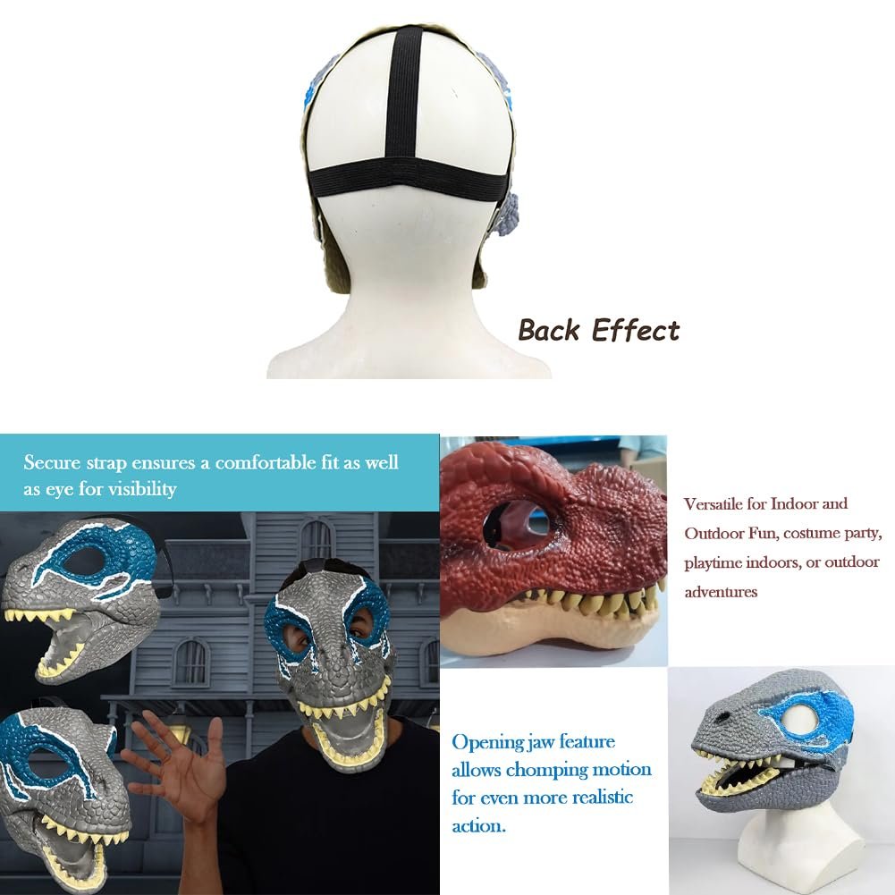 🔥Best Dinosaur Role-Play Mask of 2025 | Movable Jaw, Perfect for Pets & Kids – Halloween Must-Have!