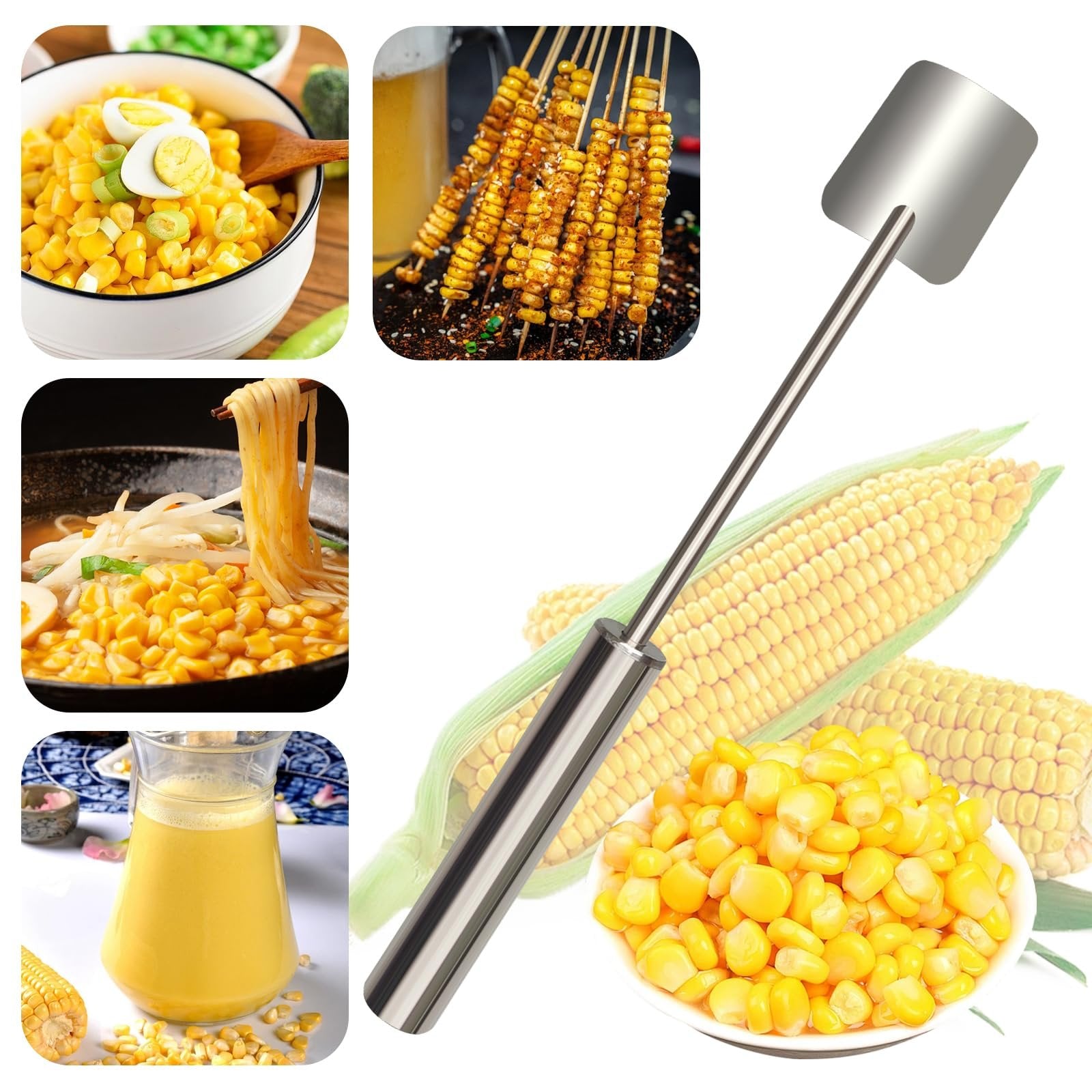 Bolishes Long Handle Stainless Steel Corn Stripping Tool